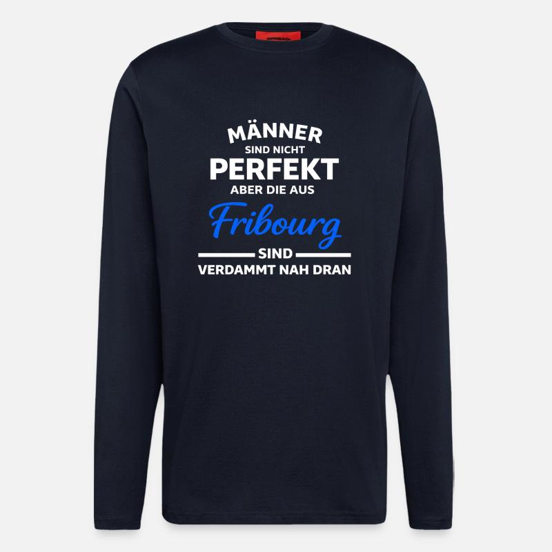 Fribourg Männer nah am Perfekt - Langarmshirt - made by SPREAD  - DARK NAVY