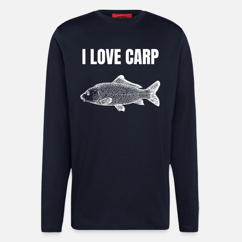 Ich liebe Karpfen-Silhouette - Langarmshirt - made by SPREAD  - DARK NAVY