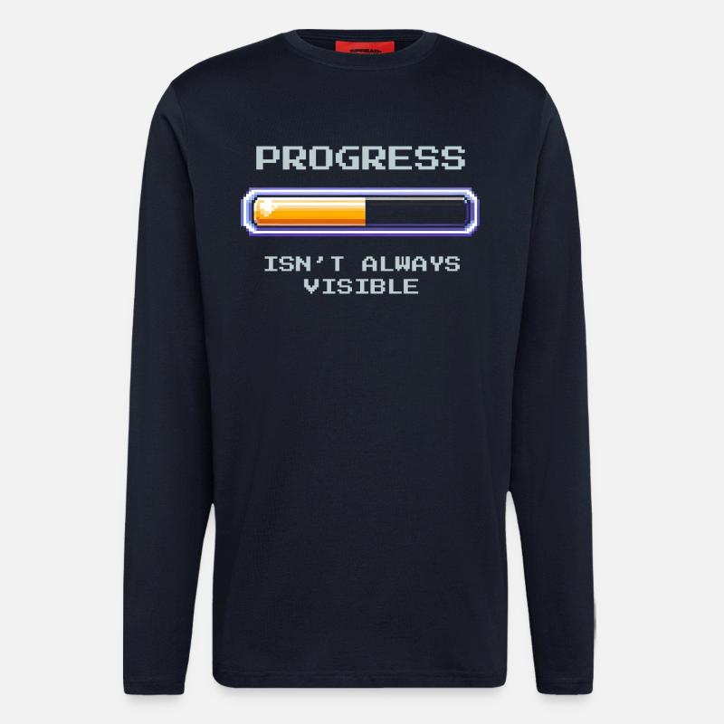 Progrès invisible | Travail social - Manches longues bio décontracté fabriqué en UE - DARK NAVY