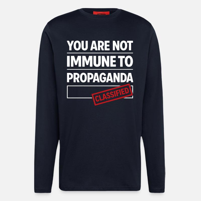 not immune to propaganda - Longsleeve - made by SPREAD  - DARK NAVY