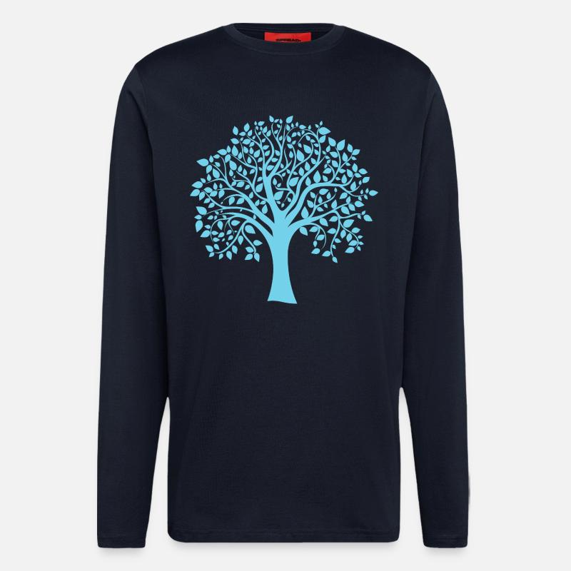 Icon Blue Jumbo Tree Print Silhouette - Langarmshirt - made by SPREAD  - DARK NAVY