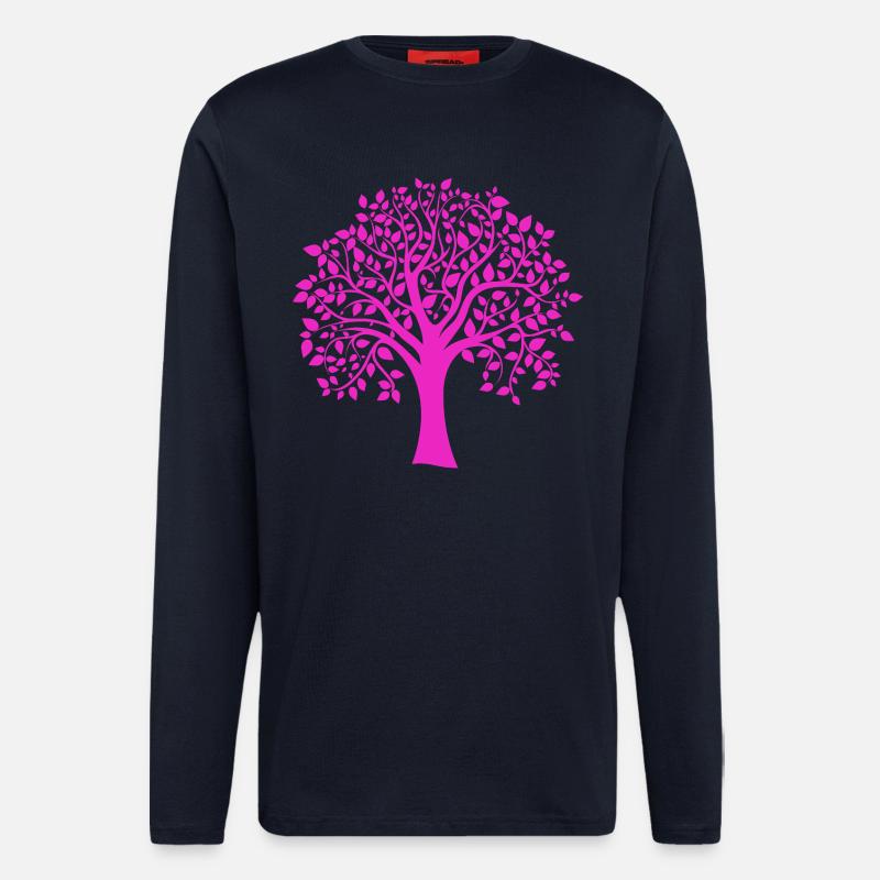 Rosa Jumbo-Baum-Muster-Silhouette - Langarmshirt - made by SPREAD  - DARK NAVY