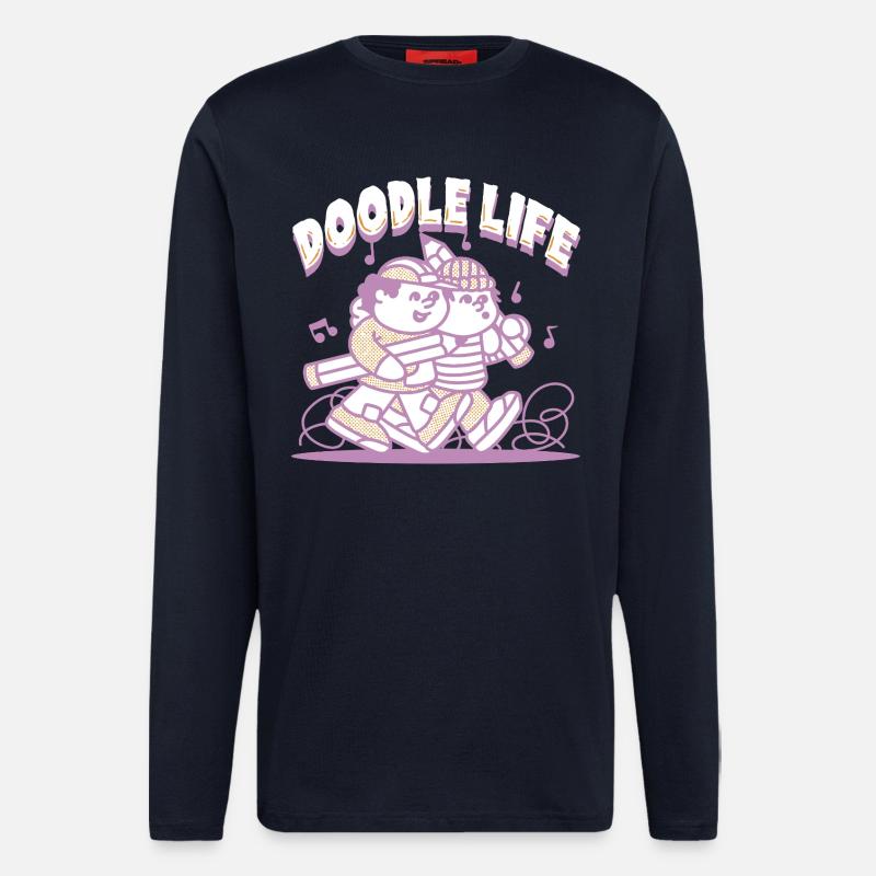 Doodle Life Doodle Drawing - Longsleeve - made by SPREAD  - DARK NAVY