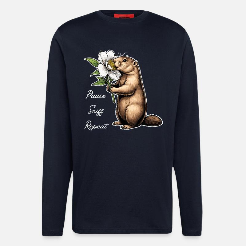 Marmot: Break, sniff, carry on - Longsleeve - made by SPREAD  - DARK NAVY