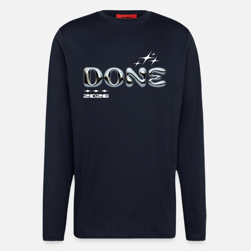Fertig 2028 Chromblasen-Design - Langarmshirt - made by SPREAD  - DARK NAVY