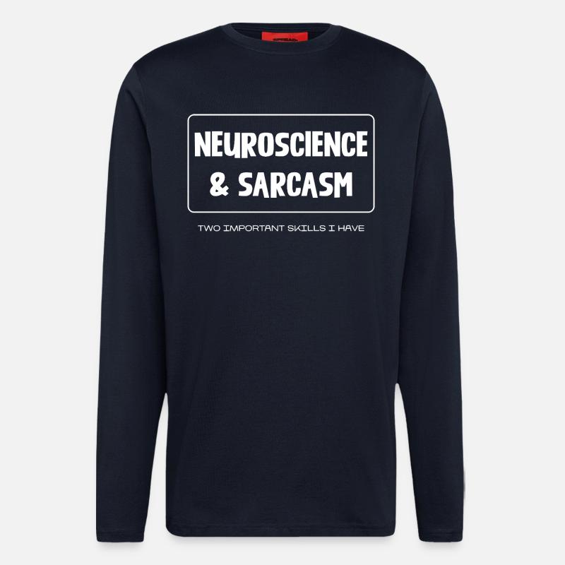 Neuroscience & Sarcasm - Langarmshirt - made by SPREAD  - DARK NAVY
