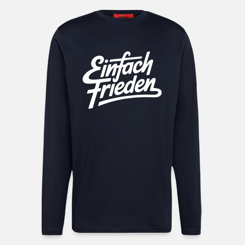 Simplement la paix - Manches longues bio décontracté fabriqué en UE - DARK NAVY