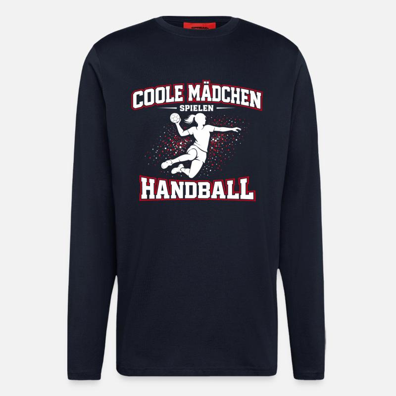 Handball Mädchen Spruch Geschenk - Langarmshirt - made by SPREAD - DARK NAVY