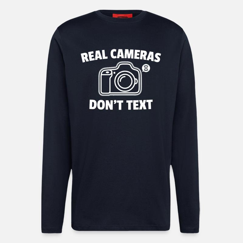 Real Cameras Don't Text Saying - Longsleeve - made by SPREAD  - DARK NAVY
