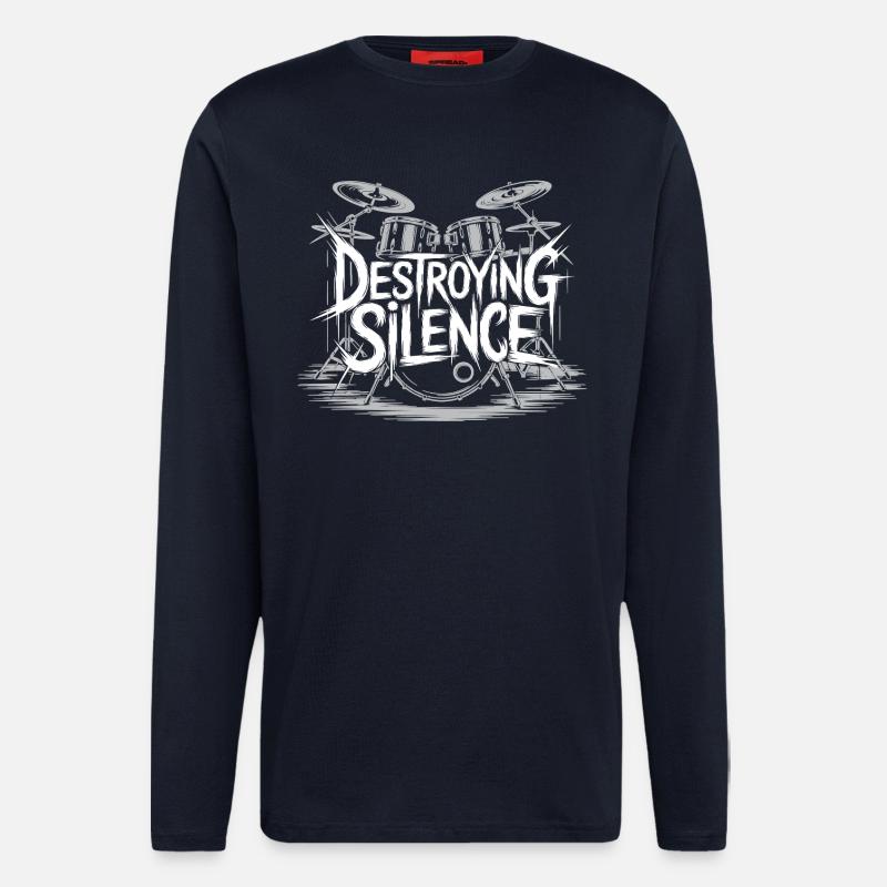 Schlagzeuger Drumset Design - Langarmshirt - made by SPREAD  - DARK NAVY