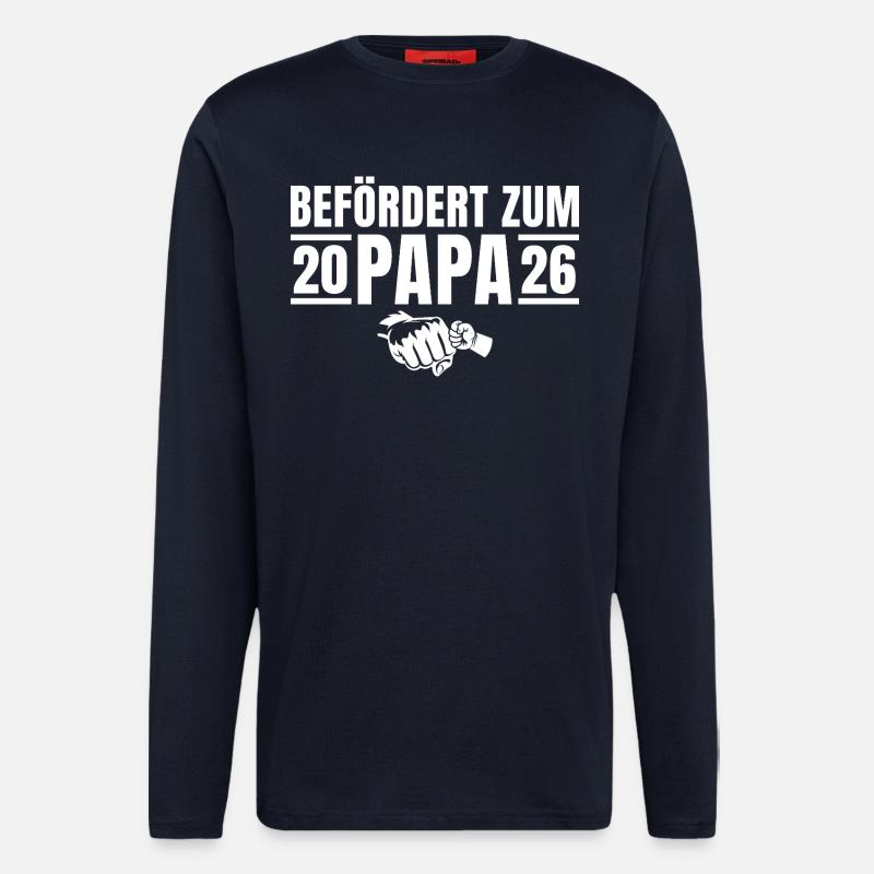 Vaterschaft Befördert zum Papa 2026 - Langarmshirt - made by SPREAD  - DARK NAVY