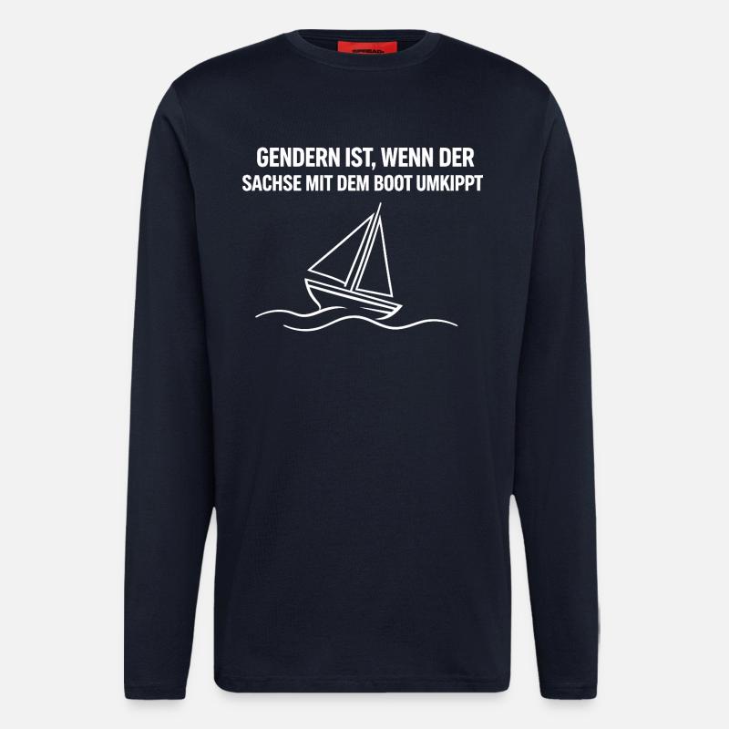 Gendern Sachse Boot - Langarmshirt - made by SPREAD  - DARK NAVY
