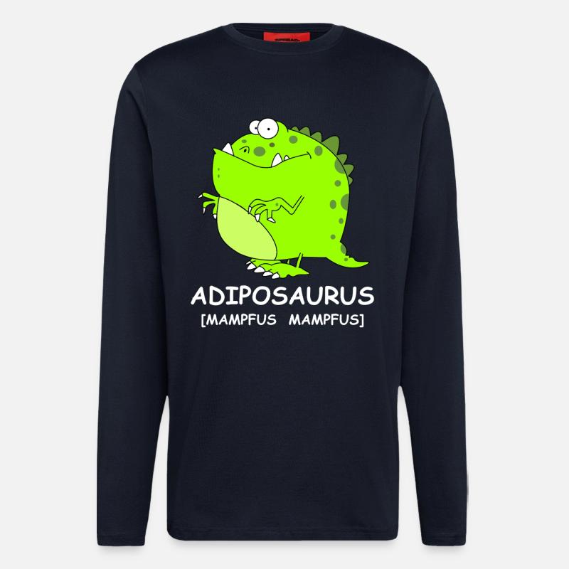 Adiposaursus Dino-Comic - Langarmshirt - made by SPREAD  - DARK NAVY