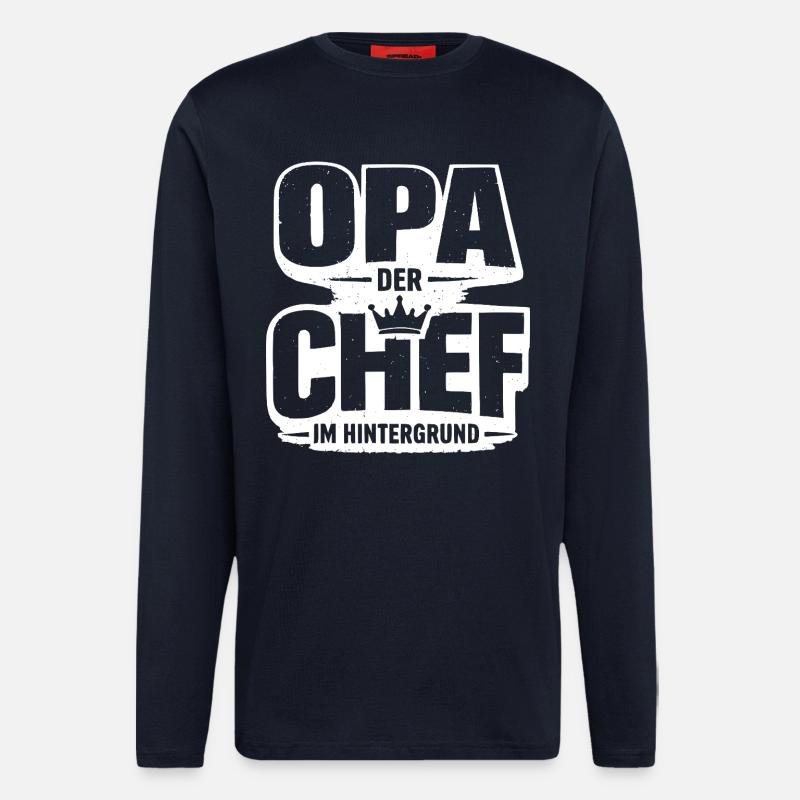 Opa Chef im Hintergrund - Langarmshirt - made by SPREAD - DARK NAVY