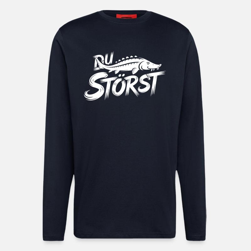 Stör Sterlet Graffiti Muster - Langarmshirt - made by SPREAD - DARK NAVY