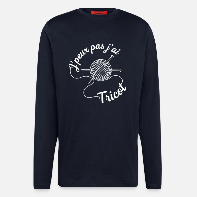 If I can't I knit - Longsleeve - made by SPREAD  - DARK NAVY