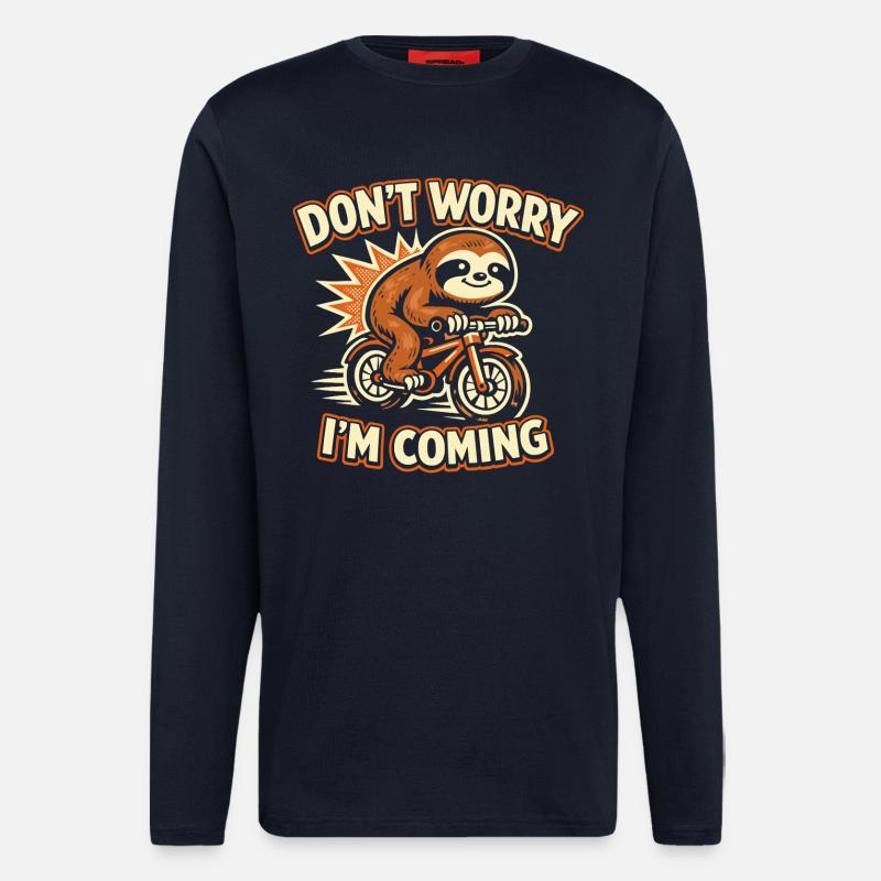 Sloth Bicycle Funny Gift Cute - Longsleeve - made by SPREAD - DARK NAVY