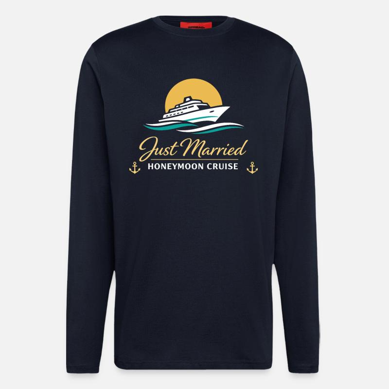 Honeymoon Just Married Gift Couples - Longsleeve - made by SPREAD - DARK NAVY