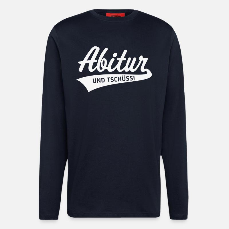 Abitur – and bye! (Graduation / White) - Longsleeve - made by SPREAD  - DARK NAVY
