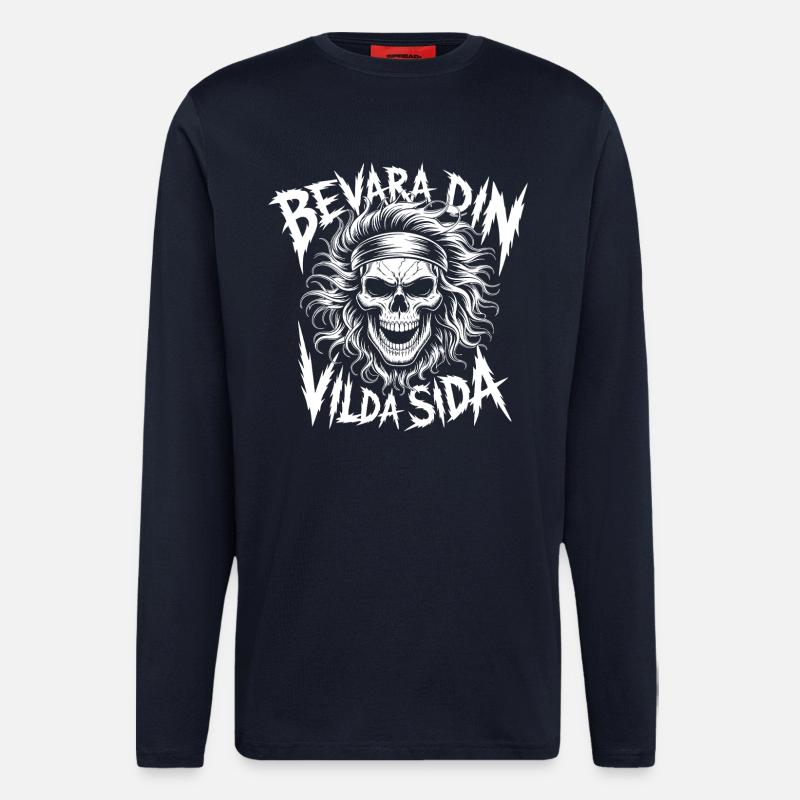 Wild Side Dödskalle - Langarmshirt - made by SPREAD  - DARK NAVY
