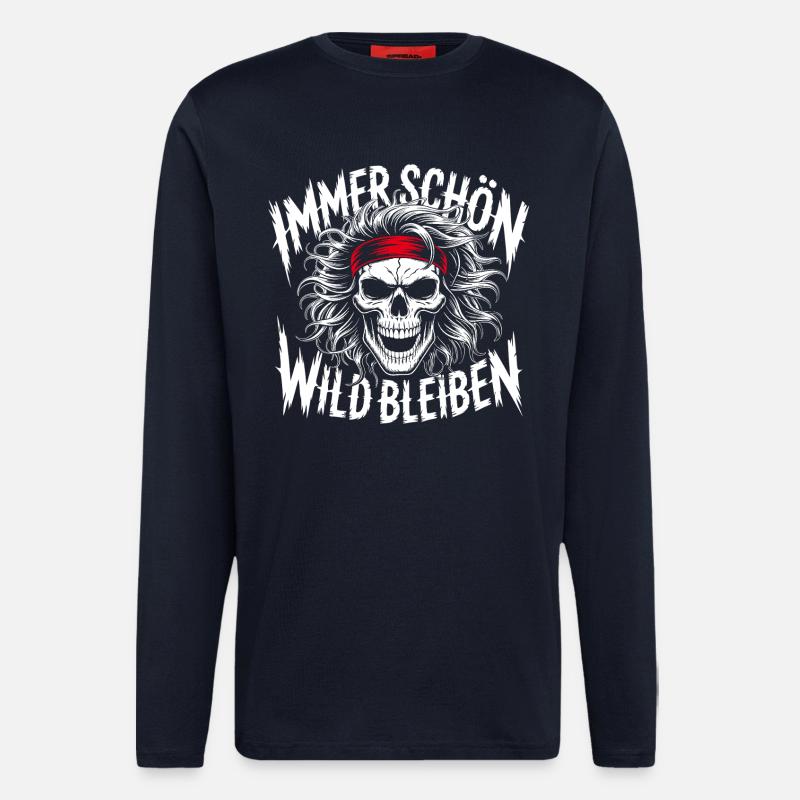 Immer Schön Wild Bleiben Skulldesign - Langarmshirt - made by SPREAD  - DARK NAVY