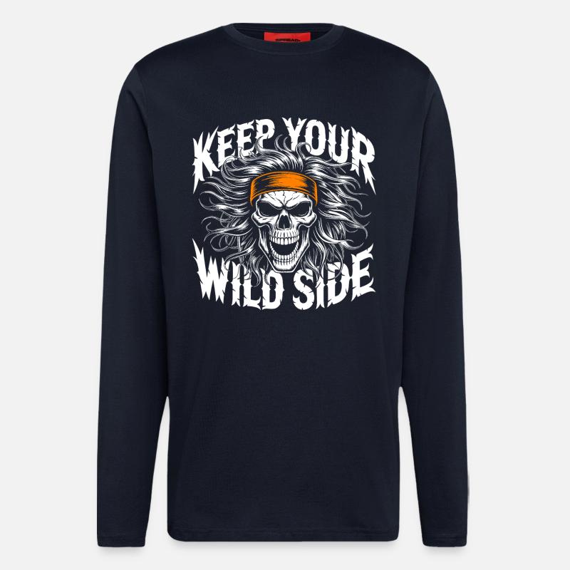 Keep Your Wild Side Skull - Langarmshirt - made by SPREAD  - DARK NAVY