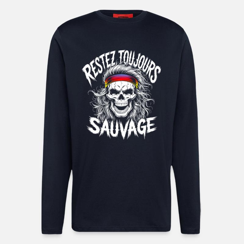 Stay Wild Always Skull - Longsleeve - made by SPREAD  - DARK NAVY