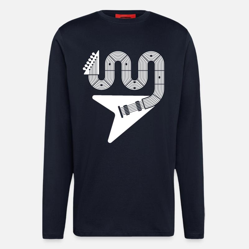 Abstrakte E-Gitarre - Langarmshirt - made by SPREAD  - DARK NAVY