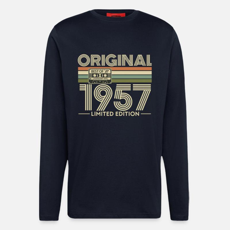 Original 1957 Édition Limitée Rétro - Manches longues bio décontracté fabriqué en UE - DARK NAVY