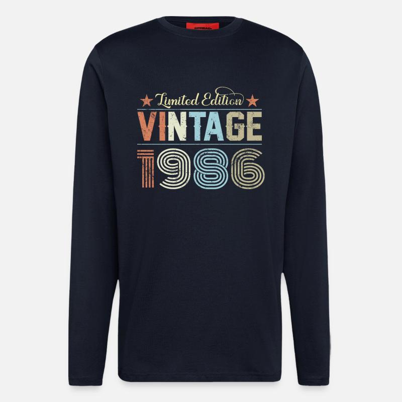 1986 40th Birthday - Longsleeve - made by SPREAD  - DARK NAVY