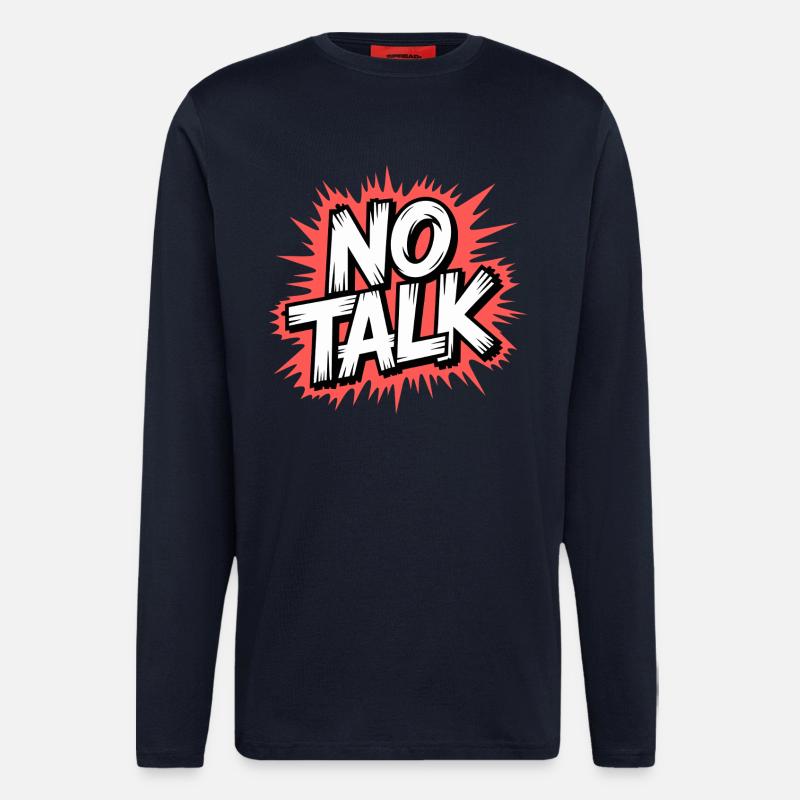 Pas de déclaration de parole - Manches longues bio décontracté fabriqué en UE - DARK NAVY