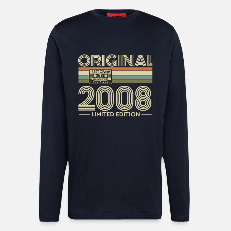 Originale 2008er Vibes Retro-Kassette - Langarmshirt - made by SPREAD  - DARK NAVY