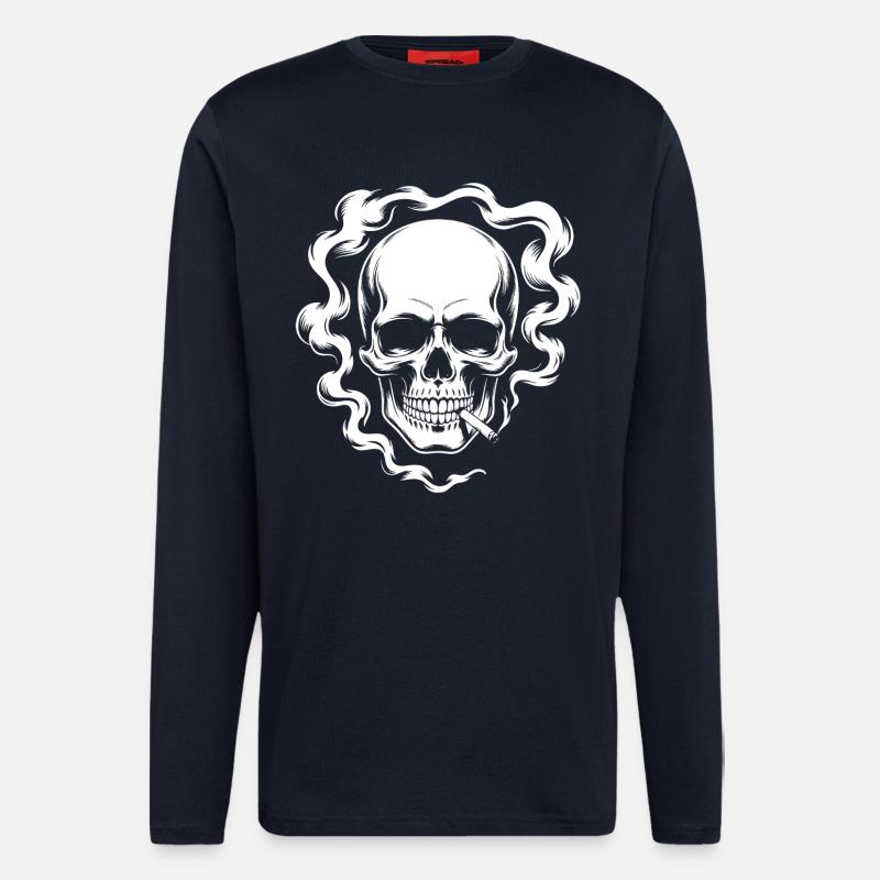 Smoking Skull Design - Longsleeve - made by SPREAD  - DARK NAVY