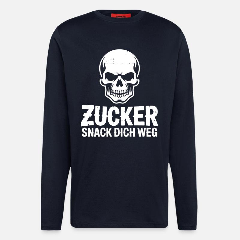 Zucker Schädel Snack Dich Weg - Langarmshirt - made by SPREAD  - DARK NAVY