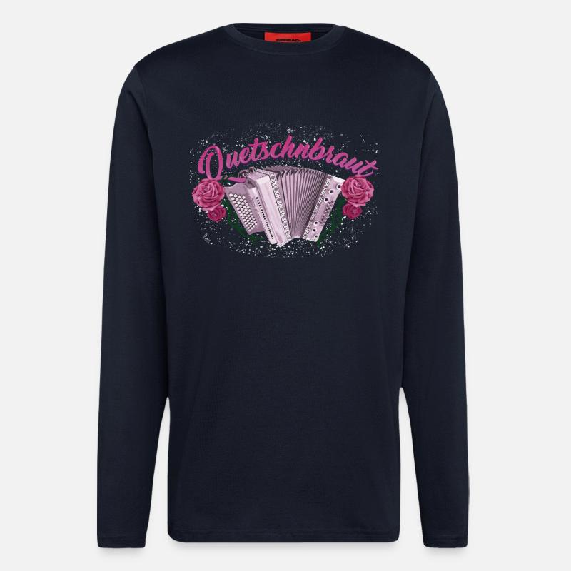 Quetschnbraut - Harmonika mit Rosen - Langarmshirt - made by SPREAD  - DARK NAVY