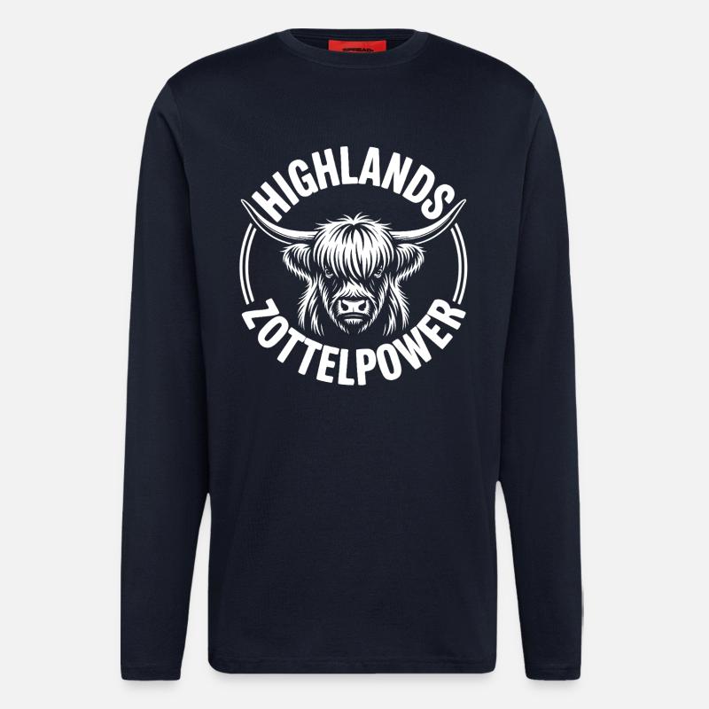 Highland Kuh Logo - Langarmshirt - made by SPREAD  - DARK NAVY