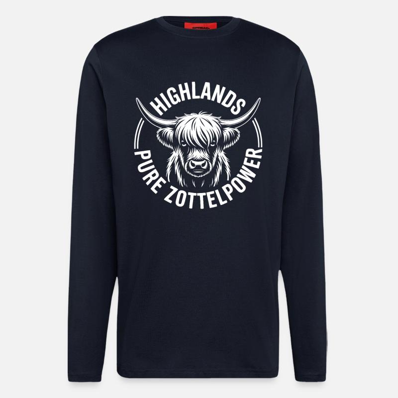 Highland Beef Head Logo - Longsleeve - made by SPREAD  - DARK NAVY