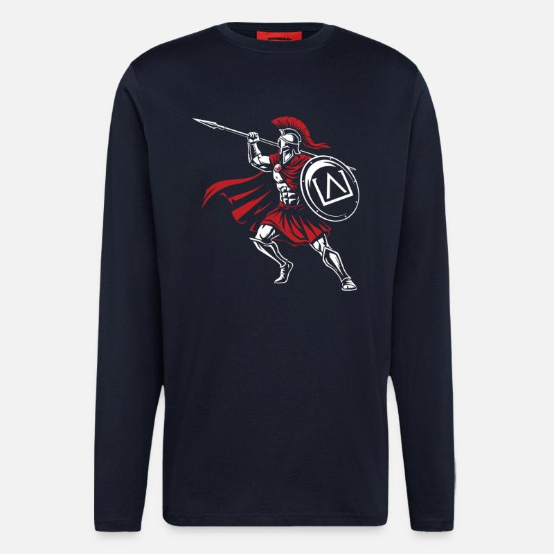 Spartan Spear Angriff Maskottchen Spartan Speer - Langarmshirt - made by SPREAD  - DARK NAVY
