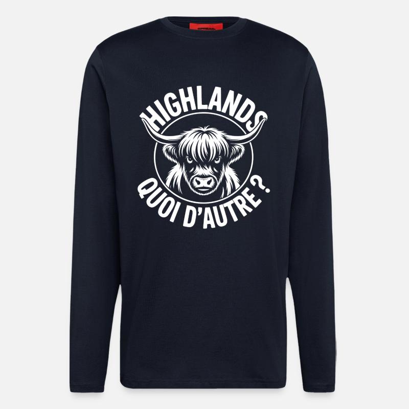 Highland Cow What Else - Longsleeve - made by SPREAD  - DARK NAVY