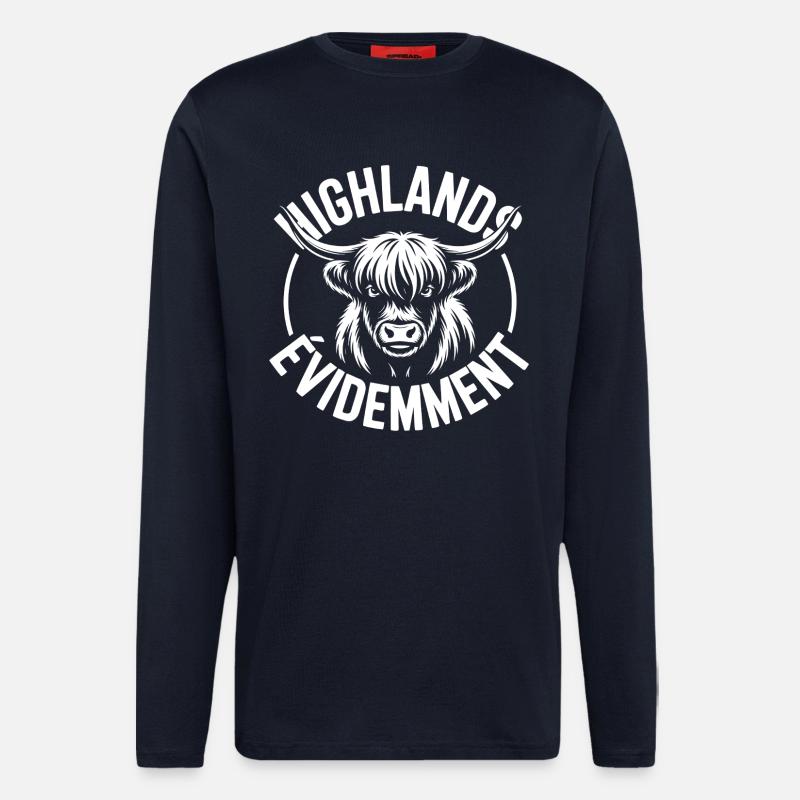 Highland-Kuh-Logo - Langarmshirt - made by SPREAD - DARK NAVY
