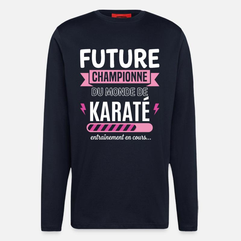 Future Championne De Karaté Karatéka - Manches longues bio décontracté fabriqué en UE - DARK NAVY