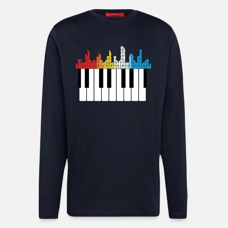 Klavier Piano Musiker Geschenk - Langarmshirt - made by SPREAD - DARK NAVY