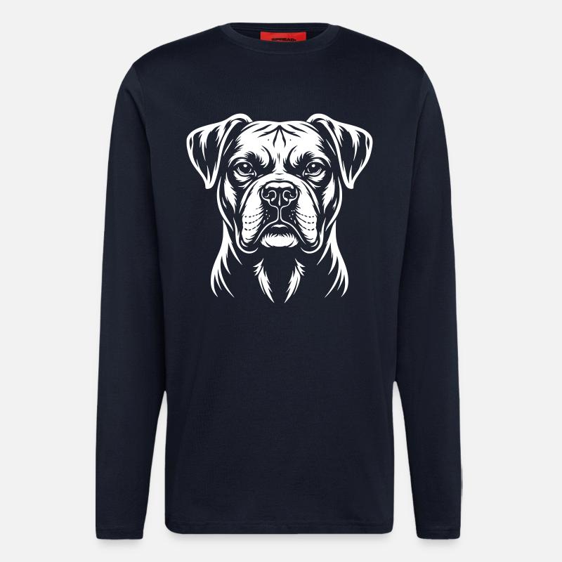 Boxer Kopf - Langarmshirt - made by SPREAD  - DARK NAVY