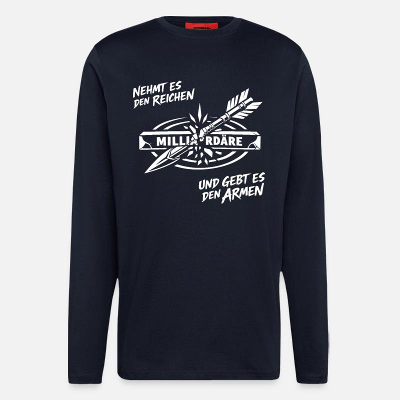 Nehmt Es Den Reichen - Langarmshirt - made by SPREAD  - DARK NAVY