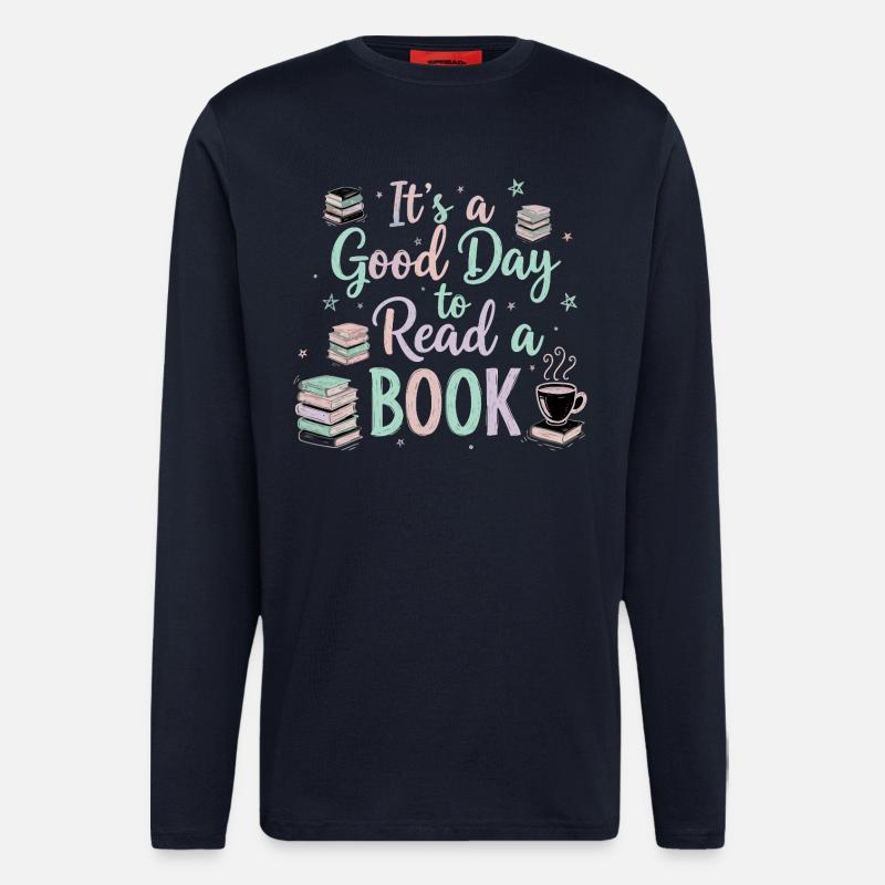Good Day Read Book - Langarmshirt - made by SPREAD  - DARK NAVY