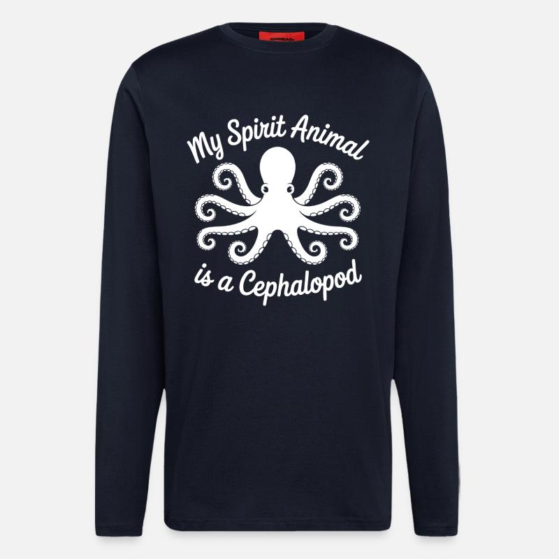 Oktopus Minimal Art - Langarmshirt - made by SPREAD  - DARK NAVY