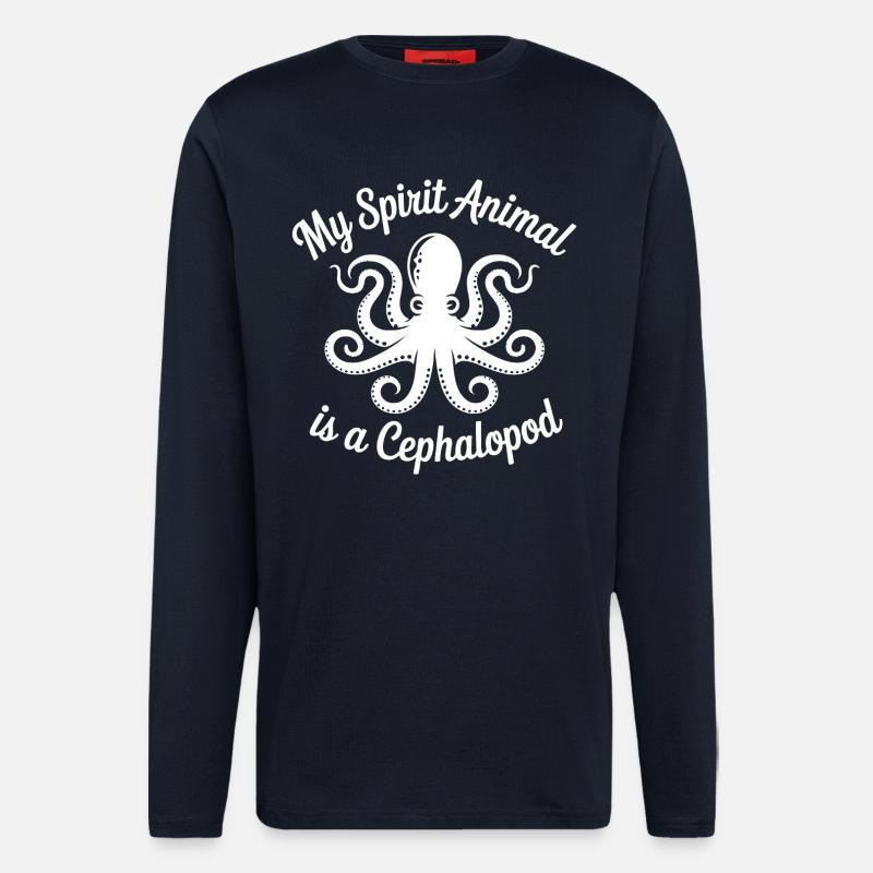 Spirit Tier Oktopus - Langarmshirt - made by SPREAD - DARK NAVY