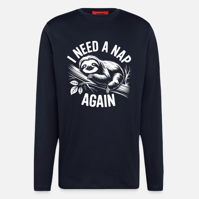 Sloth sleep mode on the branch - Longsleeve - made by SPREAD  - DARK NAVY