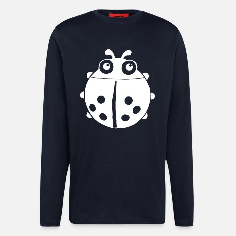 White ladybug - Longsleeve - made by SPREAD  - DARK NAVY
