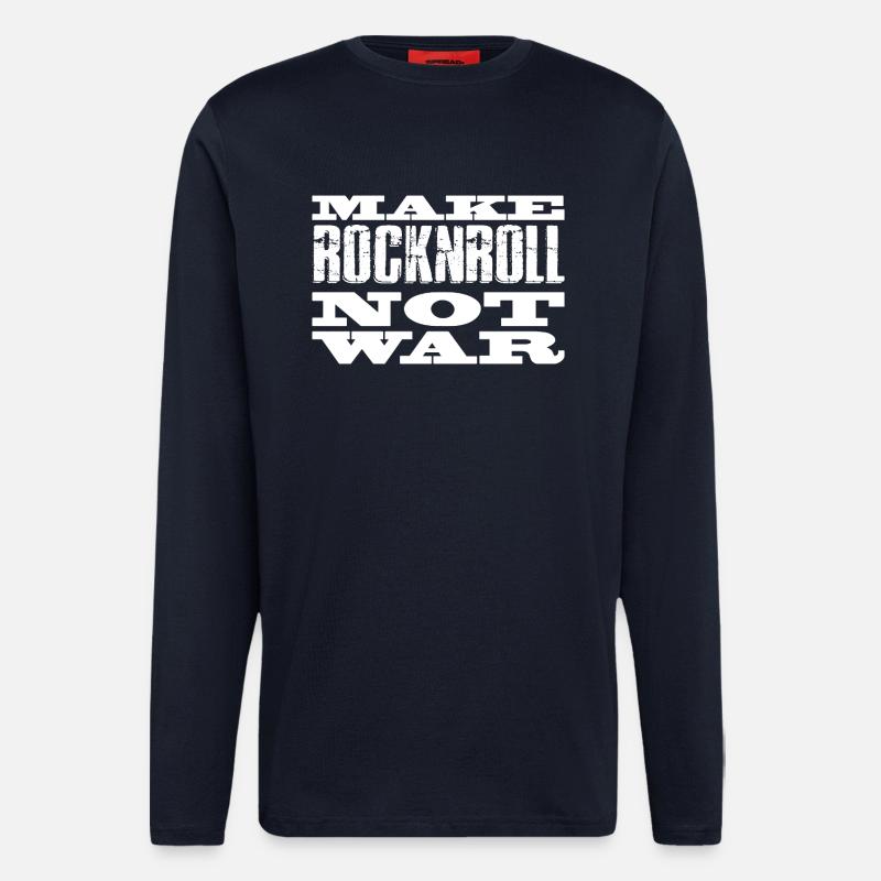 RocknRoll statt Krieg - Langarmshirt - made by SPREAD  - DARK NAVY